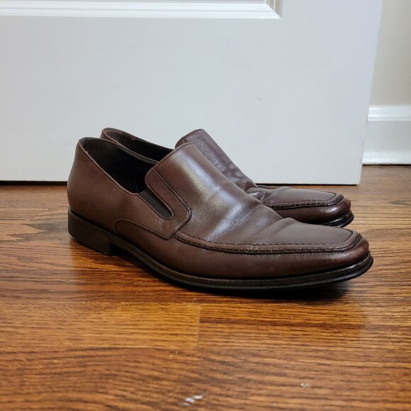 Bruno Magli Raging Slip On Loafers, Brown Leather, Made in Italy, M02049, 8.5 M - Picture 2 of 16